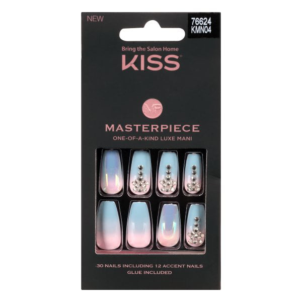 Kiss Masterpiece (HOT LIKE FIRE) One-Of-A-Kind Luxe Mani Nails w/Glue ...
