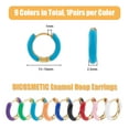 thumbnail image 7 of 1Box 9 Pairs 9 Colors Enamel Huggie Hoop Earrings Real 18K Gold Plated 304 Stainless Steel Jewelry for Women Mixed Color 10 Gauge 15~16x2.5mm Pin: 1mm 1 Pair/color, 7 of 7