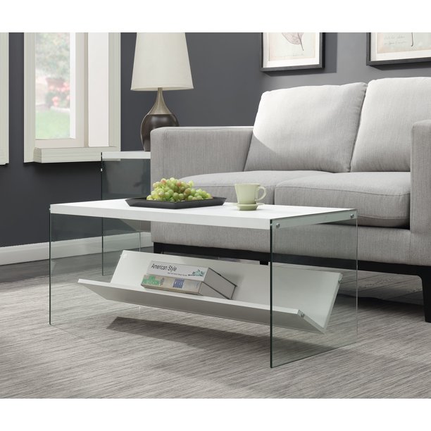Convenience Concepts Soho Coffee Table White Walmart Com Walmart Com