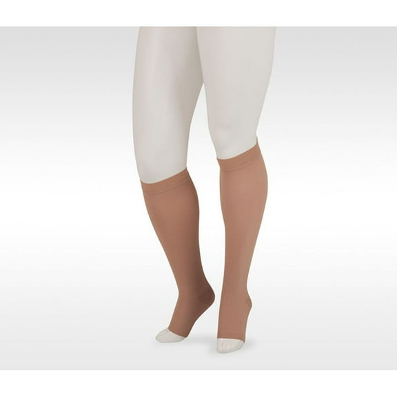 Juzo 3512 Dynamic (Varin) Soft Open Toe Max Knee Highs w/Sili Band - 30-40mmHg Reg Max Beige III