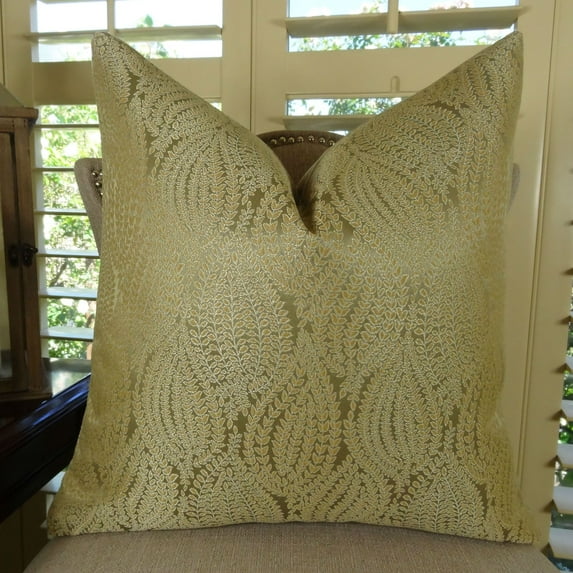 Thomas Collection Gold Paisley Designer Accent Pillow - 11015