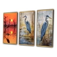 thumbnail image 3 of Designart "Nature Photography White Stork at Pink Sunset" Animals Bird Framed Wall Art Set Of 3 - Yellow Bird Frame Gallery Set For Office Decor, 3 of 6