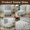 thumbnail image 5 of HonorHut Armless Chair Cover Jacquard Chair Slipcovers Without Arms Stretch Wing Back Chair Cover Chenille Printed Seat Cover Soft Washable Furniture Protector Grey, 5 of 6