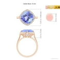 thumbnail image 4 of ANGARA Natural Claw-Set Cushion 4.5 ct Tanzanite Cocktail Halo Ring in 14K Rose Gold for Women (Size-10mm) | December Birthstone, Anniversary, Jewelry Gift for Women | Natural Tanzanite Ring, 4 of 9