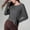 Gray, variant on Fall Sweatshirts for Women, Women's Crewneck Long Sleeve Workout Sheer Top Side Split Tie Front Mesh Loose Running Yoga T-Shirt