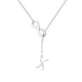 thumbnail image 1 of SIfdSeng Collier Initiale en Argent à Pompon en Forme de 8 pour Femmes Colliers en Argent pour Femmes A Z 26 Colliers Initiales Alphabet pour Adolescentes Bijoux, 1 of 3