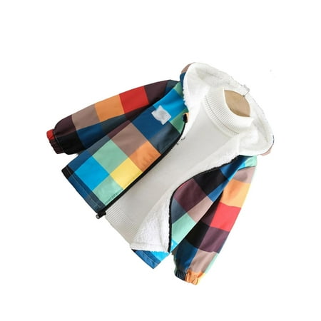 

Casual Gingham Hooded Other Long Sleeve Multicolor Toddler Boy Coats ( Boy s)