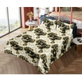 thumbnail image 4 of Ambesonne Victorian Fitted & Flat Sheet with Shams 4 Pcs Set, Baroque Curlicue Floral, Full, Mustard Black and White, 4 of 5