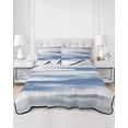 thumbnail image 3 of Quilts Twin XL Size, Blue Grey Ombre Soft Comforter Bedding Set for Bed, Abstract Art Oil Painting Modern Lightweight Quilted Bedspread with Pillow Cover(2 Pieces) for All Season, 68x98 Inch, 3 of 6