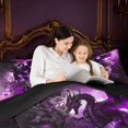 thumbnail image 4 of Manfei Gothic Dragon Animals Full Size Comforter Sets,Retro Rose Skull Bedding Comforter Set,Pink,Black Reversible,3-Piece,1 Comforter and 2 Pillowcases, 4 of 7