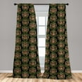thumbnail image 4 of Ambesonne Floral Curtains, Interlacing Ivy Leaves Art, Pair of 28"x63", Black Fern Green Camel, 4 of 4