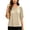 Beige, variant on Vivianyo HD Women's Crew Neck Textured Blouse, Puff Short Sleeve Solid Loose Casual Summer Shirts for Women, Women's Blue, Sizes S-2XL