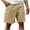 Khaki, variant on Men's Shorts Plus Size Elastic Waisted Solid Color Casual Beach Summer Shorts with Multi Pocket Army Green 2XL