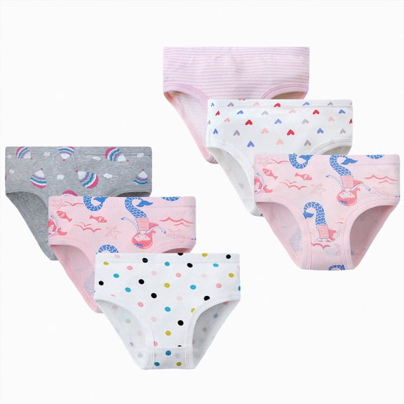 Splozh Toddler Panties 3 Piece Cute Seamless Cotton Underwear, Soft Breathable Potty Training Training Underwear for Girls White,12-18 Months