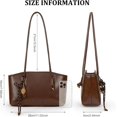 thumbnail image 5 of PRIYAL Shoulder Bag for Women Brown Purse Vintage Leather Shoulder Handbag Trendy Everyday Purse with Pendant, 5 of 6