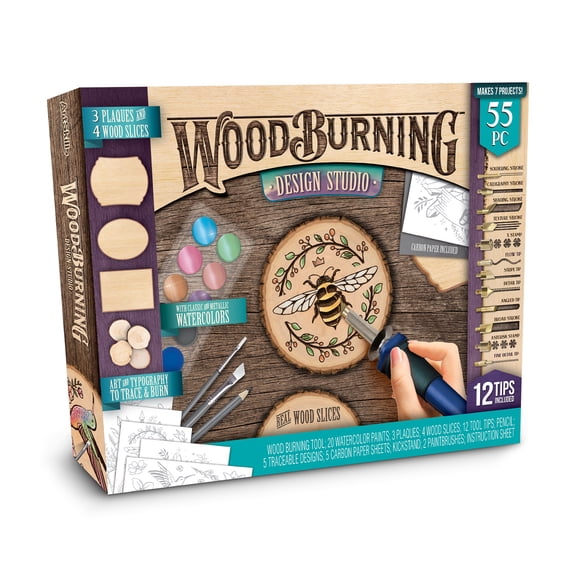 ArtSkills Wood Burning Tool Kit for Beginners, 55 Piece Deluxe Woodburning Craft