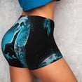 thumbnail image 4 of Balery Blue Full Moon Wolf Pantalones cortos de entrenamiento estampados para mujer, sin costuras, ajustados, para gimnasio, yoga, correr, deportes, ejercicio activo, fitness.-XX-Large, 4 of 8