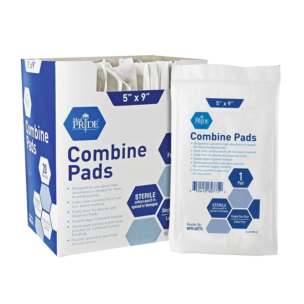 MedPride Combine ABD Pad (2 Boxes of 20) Sterile, Individually Packaged