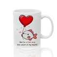 thumbnail image 3 of Funny Fisherman Valentine Mug, "You're O-fish-ally The Catch Of My Heart" Pun, Cute Fishing Gift for Boyfriend, Husband, Angler, 3 of 9