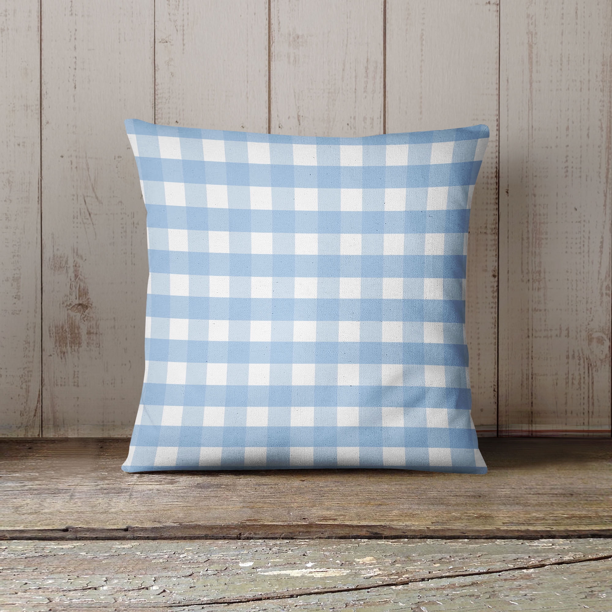Blue gingham pillows hot sale