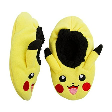high point Boys Novelty Slipper Socks - Pokemon Pikachu Face (M/L ((13-4 8 Toe To