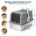 thumbnail image 2 of Fully Enclosed Dog Proof Litter Box with Lid Large Stainless Steel Cat Box | Metal Litter Box Dog Proof with scoop Grey Cat Litter Box, 2 of 8