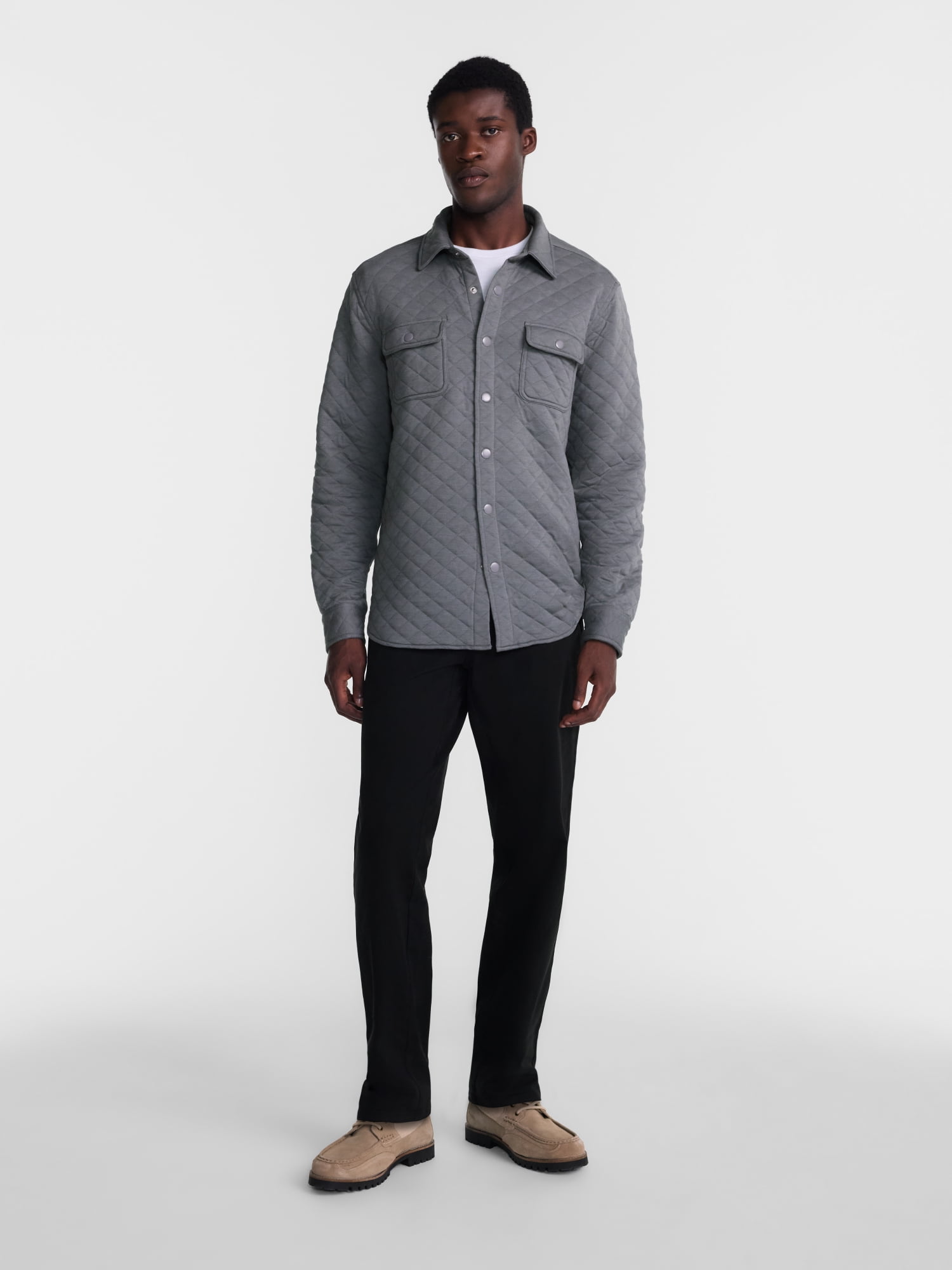 George Men's Quilted Overshirt with Long Sleeves, Sizes XS-4XLT