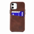 thumbnail image 5 of Dockem iPhone 12 mini Exec M2 Wallet Case; Built-in Metal Plate, 1 Card Slot, Brown, 5 of 9