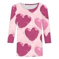 thumbnail image 5 of Tumotour Pullover Sweatshirts For Women Crew Neck 3/4 Sleeve Valentine'S Day Printed Tops Casual Cute Tunic Tops Tees Blouses Loose Pullover Tops, 5 of 5