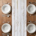 thumbnail image 4 of Table Runner 72 Inches Long for Kitchen Dining, White Wooden Plank Dresser Scarf Farmhouse, Dining Table Decorations for Wedding/Parties, Country Vintage Farmhouse Wood Grain 18 x 72 In, 4 of 8