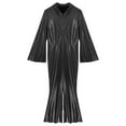 thumbnail image 5 of Hansber Men's Long Sleeve Flared Jumpsuit Disco Dance Overalls Shiny Metallic 70s Retro Outfit Club Party Wear Black M, 5 of 7
