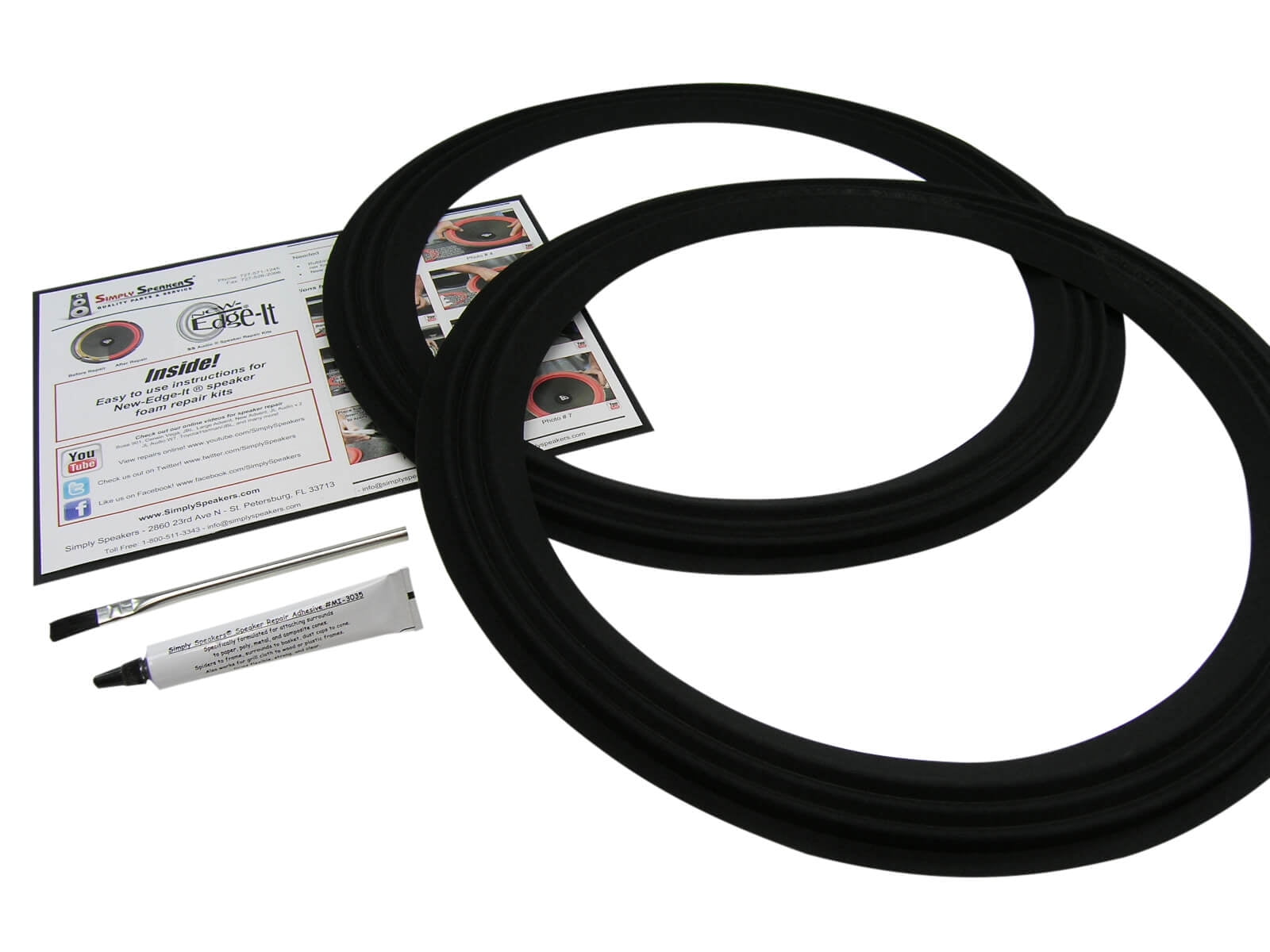 18" RCF Cloth Edge Speaker Repair Kit, OD 17.375", Roll OD 16.625