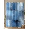 thumbnail image 4 of Blue Shower Curtain Set, Waterproof Shower Curtains for Bathroom, Ombre Oil Painted Retro Abstract Art Modern Washable Fabric Cloth Bath Curtain for Bathtub Decoration with Hooks 72x78 Inches, 4 of 6