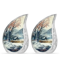 SUBSH Mountains Burial Urn - Urns For Women Human Ashes - Urns For Human Ashes Small Size Keepsake - Pack Of 2 - Urns For Human Ashes Adult Female Mom - Cremation Urn Human Ashes - Urns For Ashes