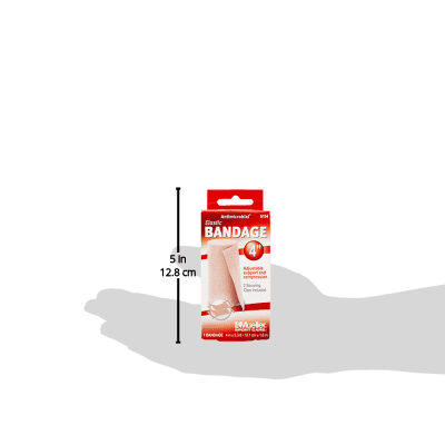 Mueller Sport Care Antimicrobial 4" Elastic Bandage with Clips, 1.0 CT