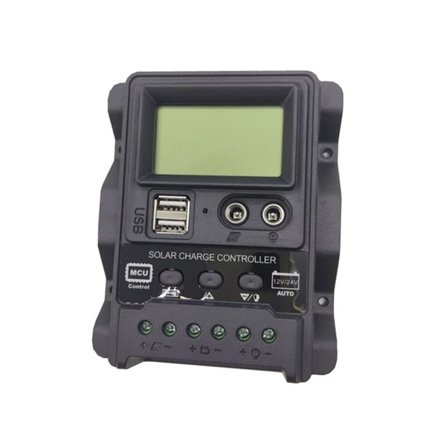 12V/24V Auto Solar Power Charging Controller LCD Current Display Dual DC Output Solar Cell Panel Charger Regulator ,Safe to Use