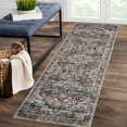 thumbnail image 2 of HOMERRY Runner Rug 2' x 6' Washable Floral Geometric Hallway Runner Carpet for Doorway Bedside, Brown, 2 of 7
