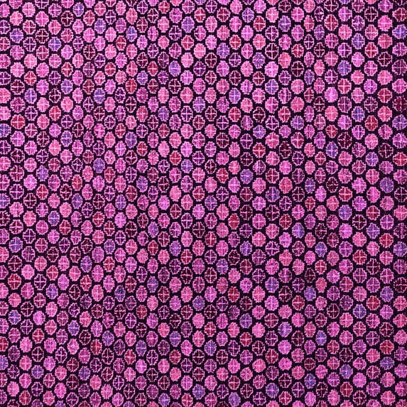Ahgly Company Indoor Square Abstract Pink Modern Area Rugs, 7' Square