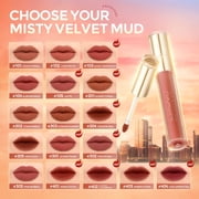 FOCALLURE Misty Matte Liquid Lipstick with Sponge Lip Brush,Dual Use Cheek and Lip Tint