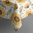 thumbnail image 5 of White Sunflower Leaf Seed Pattern Square Tablecloth,Waterproof Square Table Cover,Wipeable Spillproof Washable Table Cover for Home Kitchen Party Decor 42"X42"(107x107cm), 5 of 6