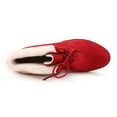 thumbnail image 5 of Ferwind Women's Shearling Boots Wedge Heels 2-Way Foldover Micro Suede Adult Red  6.5, 5 of 8