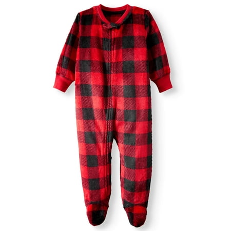 Family Sleep Buffalo Plaid Unionsuit Pajama (Baby Boys or Baby Girls Unisex)
