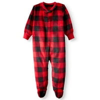 Family Sleep Buffalo Plaid Unionsuit Pajama (Baby Boys or Baby Girls Unisex)