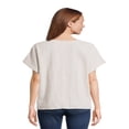 thumbnail image 3 of CHOK Women‘s Linen Blend Tie Front Top  Sizes S-XXXL, 3 of 5