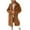 Camel, variant on Fur Coats for Women Plus Size Fuzzy Open Front Coats Long Sleeve Plain Lapel Jacket Fashion Warm Fall Coat for Women, Khaki S