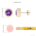thumbnail image 2 of ANGARA Natural Solitaire Round 1.6 ct Amethyst Beaded Halo Studs in 14K Yellow Gold for Women (Size-6mm) | February Birthstone, Anniversary, Jewelry Gift for Women | Natural Amethyst Earrings, 2 of 8