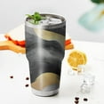 thumbnail image 3 of 30oz Black and Gold Marble Tumblers Stainless Steel Tumbler with Lid and Straw,Vacuum Insulated Double Wall Travel Tumbler Cups Mug with Cleaning Brush for Coffee,Tea, 3 of 6