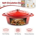 thumbnail image 5 of 4.5 QT Enameled Cast Iron Oval Dutch Oven with Lid, Nonstick Cookware for Baking, Braising, Roasting, and Cooking,Red, 5 of 9