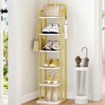 thumbnail image 1 of Zapatero Hzuaneri de 6 niveles, vertical y estrecho, oro blanco, 1 of 9