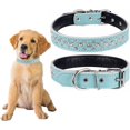 thumbnail image 1 of HAHDAXIA Rhinestones Pet Dog Collars Adjustable Sparkly Crystal Studded Genuine Leather Pet Collar for Small and Medium Dog 1" Wide, 1 of 7